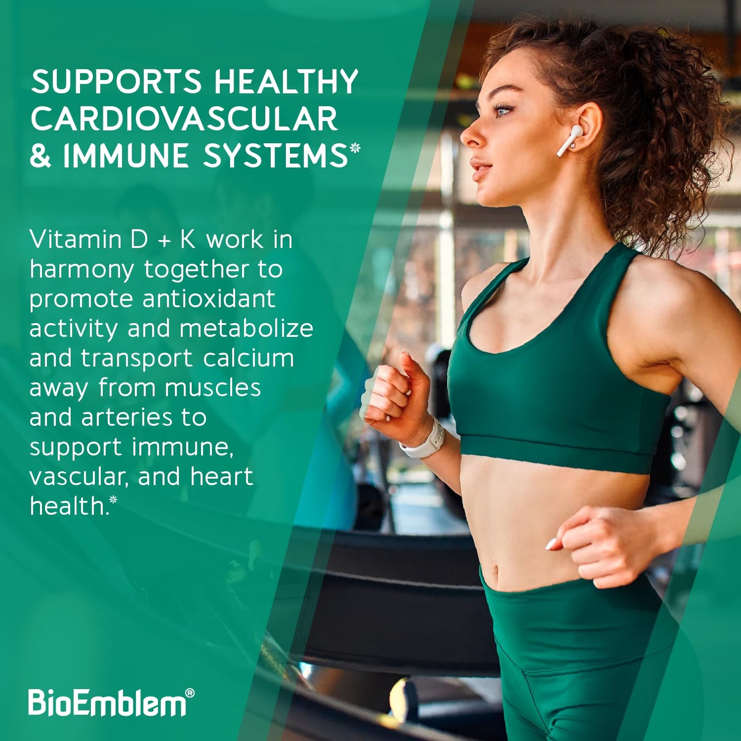 BioEmblem Vitamin D3 K2 Capsules (5000IU and 200mcg) - Patented MK7 and MK4 for 3-in-1 Complex Support - Vegetarian Vitamin D K2 Supplement for Teeth, Heart, Immune System - Non-GMO, 90 Caps - dailyvitalstore