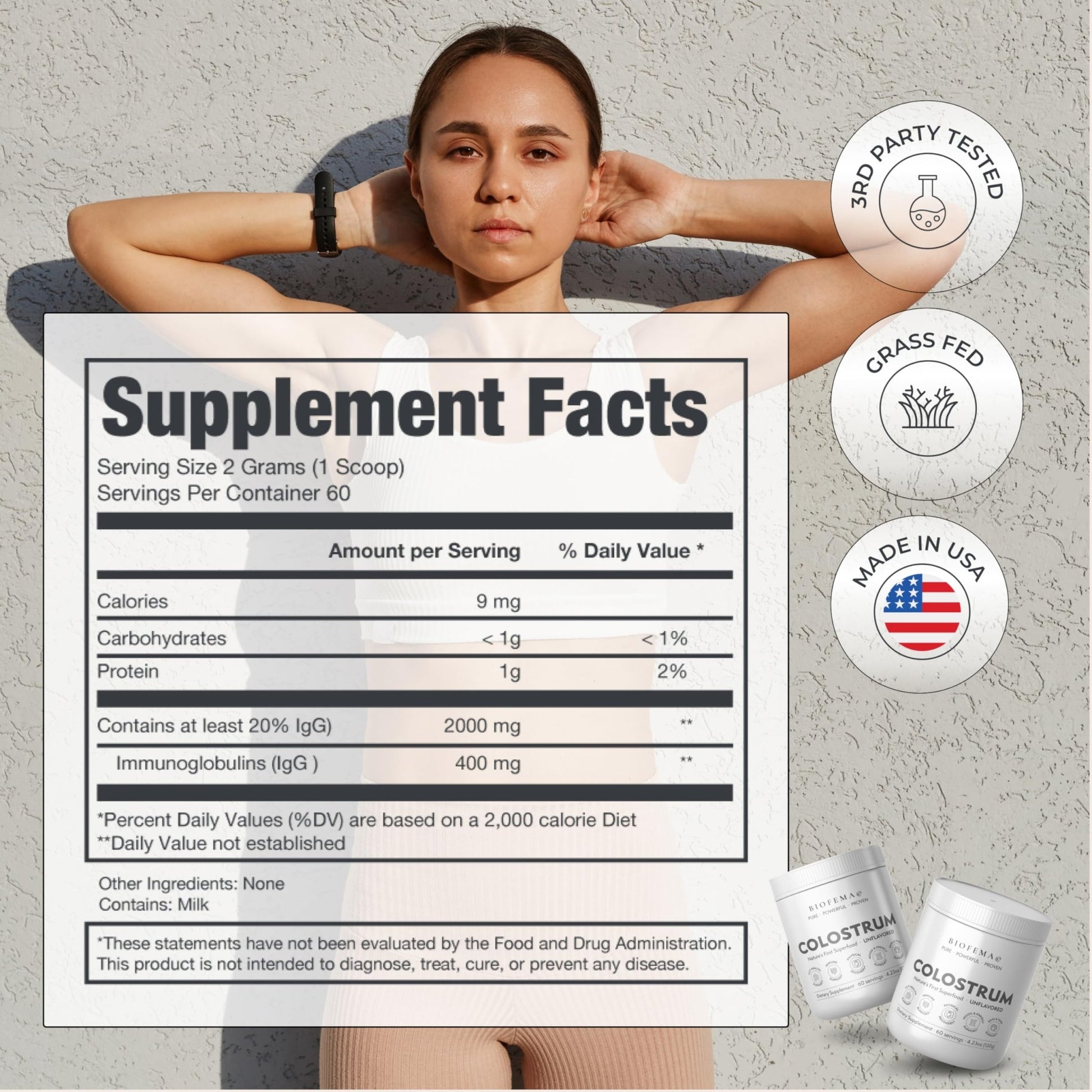 BIOFEMA Bovine Colostrum Supplement - Natures Superfood – First Milk Powder Magic for Gut Health, Immune Support, Physical Recovery, Skin, Hair & Nail Health - dailyvitalstore