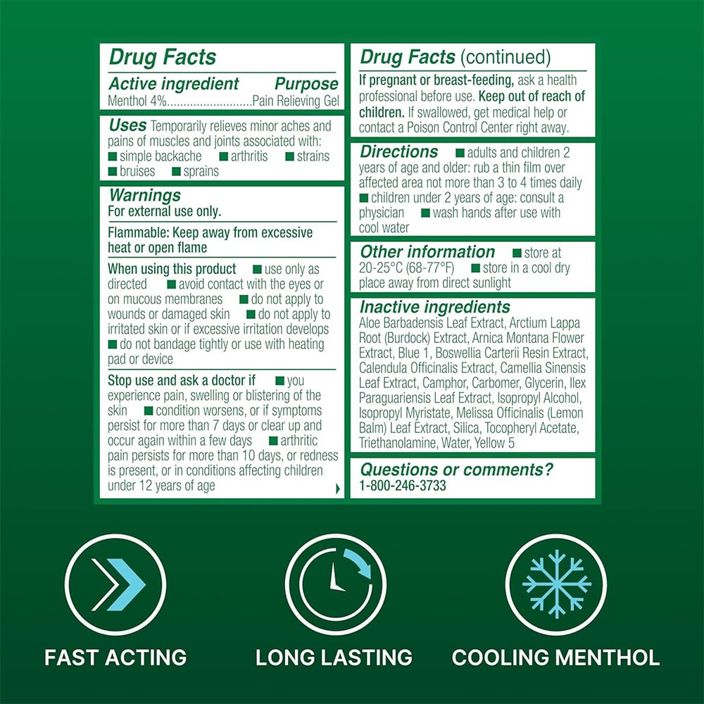 Biofreeze 13451 Roll-On Pain-Relieving Gel, 2.5 FL oz, Green Topical, Arthritis, Strains, Bruises, & Sprains (7.5 Fl Oz (Pack of 3), 3, Count) - dailyvitalstore