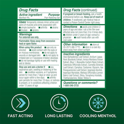 Biofreeze 13451 Roll-On Pain-Relieving Gel, 2.5 FL oz, Green Topical, Arthritis, Strains, Bruises, & Sprains (7.5 Fl Oz (Pack of 3), 3, Count) - dailyvitalstore