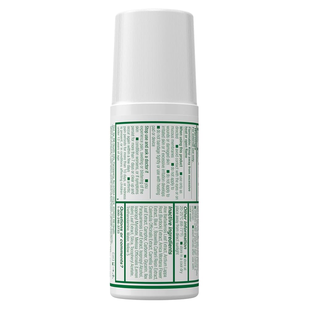 Biofreeze 13451 Roll-On Pain-Relieving Gel, 2.5 FL oz, Green Topical, Arthritis, Strains, Bruises, & Sprains (7.5 Fl Oz (Pack of 3), 3, Count) - dailyvitalstore