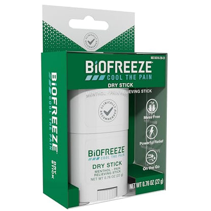 Biofreeze Dry Stick, Mess-Free Relief for Neck, Shoulder, Knee, Hip, Hand & Joint, Cooling Menthol Pain Relief Stick, Up to 100 Uses - dailyvitalstore