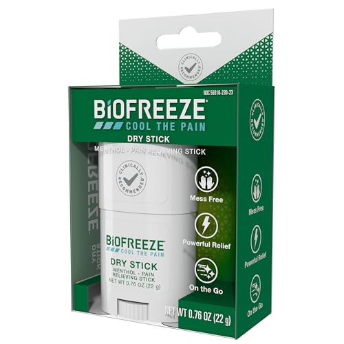 Biofreeze Dry Stick, Mess-Free Relief for Neck, Shoulder, Knee, Hip, Hand & Joint, Cooling Menthol Pain Relief Stick, Up to 100 Uses - dailyvitalstore