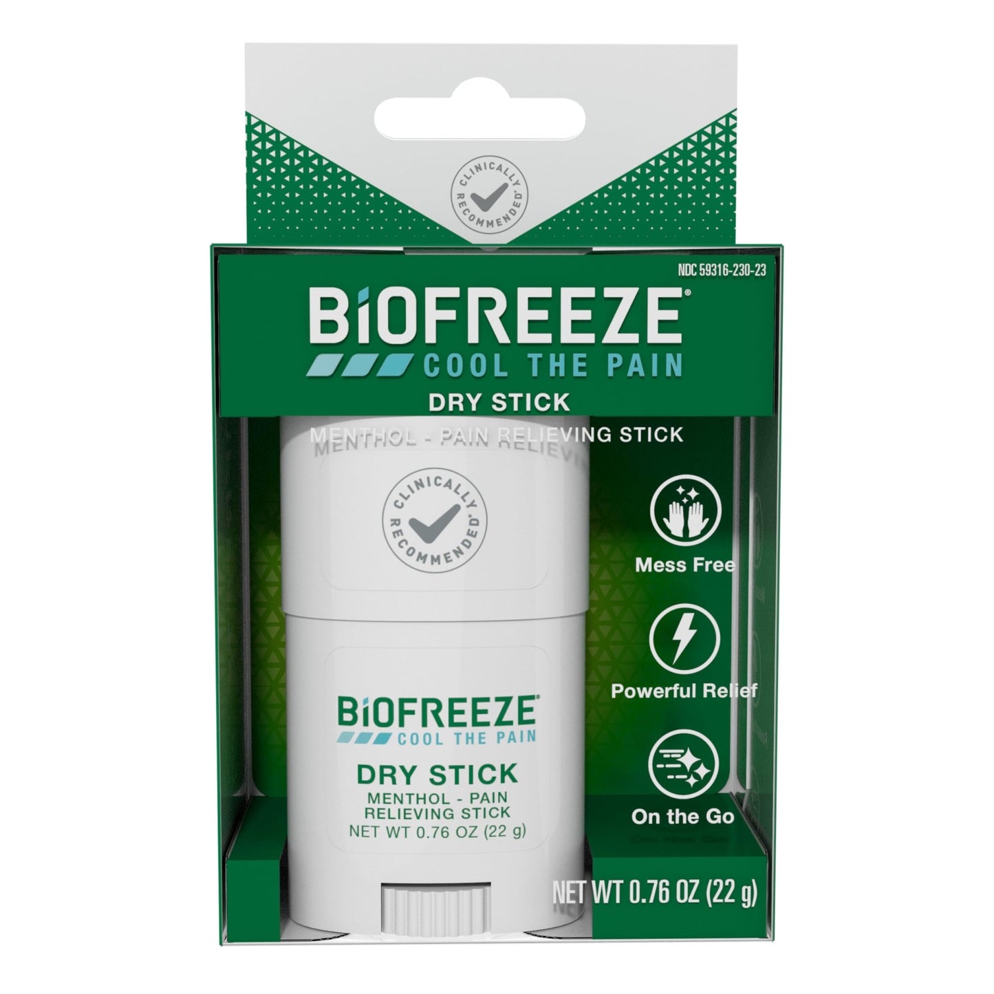 Biofreeze Dry Stick, Mess-Free Relief for Neck, Shoulder, Knee, Hip, Hand & Joint, Cooling Menthol Pain Relief Stick, Up to 100 Uses - dailyvitalstore