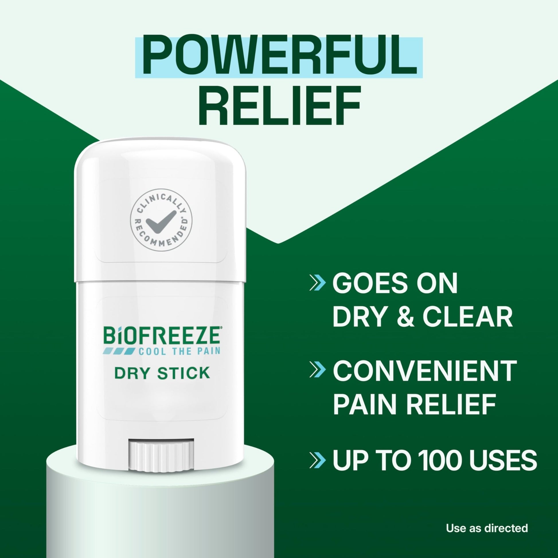 Biofreeze Dry Stick, Mess-Free Relief for Neck, Shoulder, Knee, Hip, Hand & Joint, Cooling Menthol Pain Relief Stick, Up to 100 Uses - dailyvitalstore