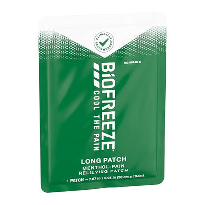 Biofreeze Menthol Pain Relieving Patches (5 Patches Per Box) Up To 8 Hours Of Pain Relief From Sore Muscles, Arthritis, Backaches, Spains, Bruises, Strains And Joint Pain (Package May Vary) - dailyvitalstore