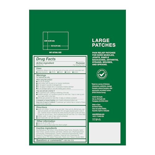 Biofreeze Menthol Pain Relieving Patches (5 Patches Per Box) Up To 8 Hours Of Pain Relief From Sore Muscles, Arthritis, Backaches, Spains, Bruises, Strains And Joint Pain (Package May Vary) - dailyvitalstore