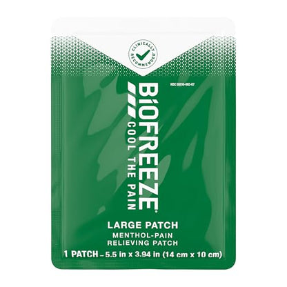 Biofreeze Menthol Pain Relieving Patches (5 Patches Per Box) Up To 8 Hours Of Pain Relief From Sore Muscles, Arthritis, Backaches, Spains, Bruises, Strains And Joint Pain (Package May Vary) - dailyvitalstore