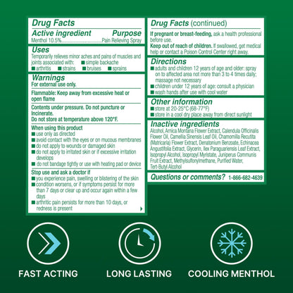 Biofreeze Menthol Pain Relieving Spray 3 FL OZ Colorless Aerosol Spray for Pain Relief Associated with Sore Muscles, Arthritis, Simple Backaches, and Joint Pain (Packaging May Vary) - dailyvitalstore