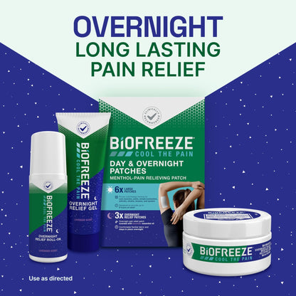 Biofreeze Overnight Gel Pain Relief, Knee & Lower Back Pain Relief, Arthritis Pain Reliever, Neck Pain Relief, Cooling Joint Pain Relief, Lavender Scented Menthol Gel 3 Fl Oz - dailyvitalstore