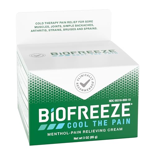Biofreeze Pain Relief Cream for Knee, Neck, Hip, Joint, Shoulder, & Simple Backache, Arthritis Pain Reliever, Sore Muscle Relief, Cooling Menthol Pain Cream, 3 Oz - dailyvitalstore