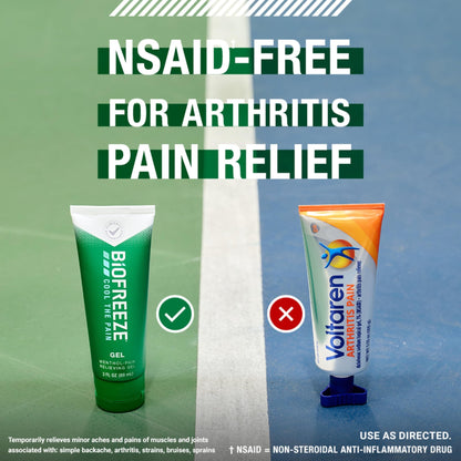 Biofreeze Pain Relief Gel for Knee, Neck, Hip, Joint, Shoulder, & Simple Backache, Arthritis Pain Reliever, Sore Muscle Relief, Colorless Menthol Gel 4 Fl Oz (Pack of 3) - dailyvitalstore