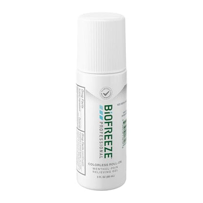 Biofreeze Professional Colorless Pain Relief Roll On, Knee & Simple Backache Relief, Arthritis Pain Reliever, Neck Pain Relief, Cooling Joint Pain Relief, Roll-On Menthol Gel 3 Fl Oz - dailyvitalstore