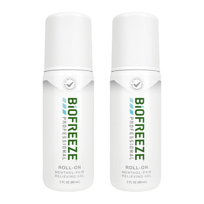 Biofreeze Professional Pain Relief Roll On, Knee & Lower Back Pain Relief, Arthritis Pain Reliever, Neck Pain Relief, Cooling Joint Pain Relief, Roll-On Menthol Gel 3 Fl Oz (Pack of 2) - dailyvitalstore