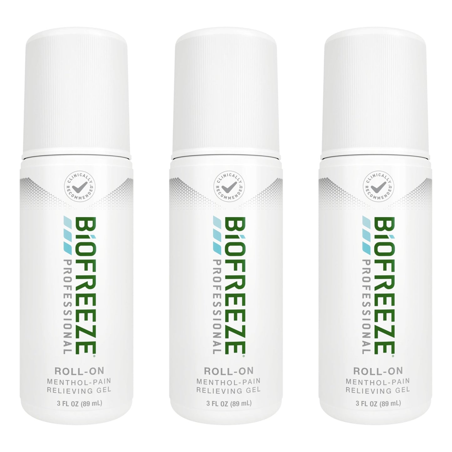 Biofreeze Professional Pain Relief Roll On, Travel Size Arthritis Discomfort Reliever, Fast Acting & Long Lasting Formula, Cooling Menthol Gel 3 Fl Oz (Pack of 3) - dailyvitalstore