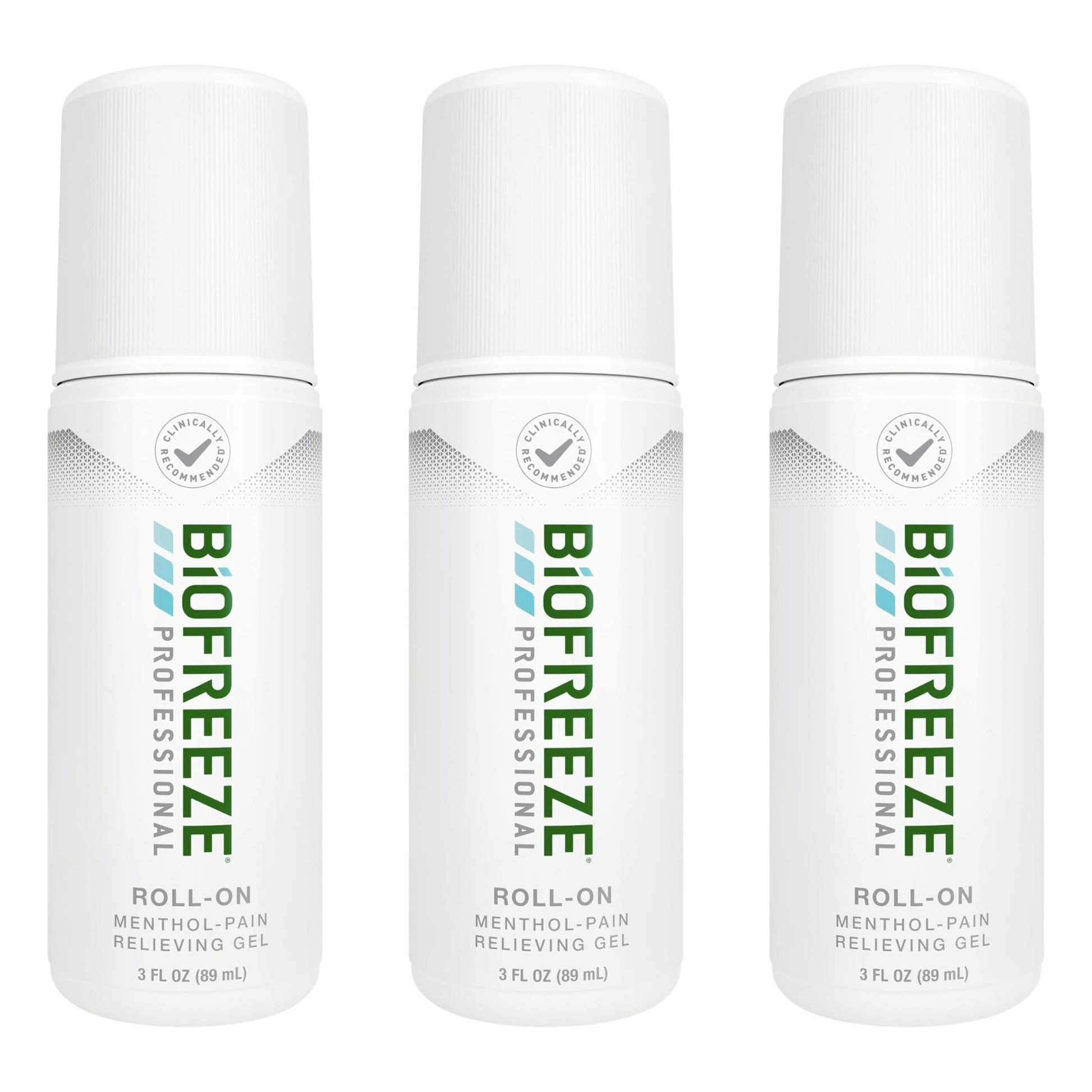 Biofreeze Professional Pain Relief Roll On, Travel Size Arthritis Discomfort Reliever, Fast Acting & Long Lasting Formula, Cooling Menthol Gel 3 Fl Oz (Pack of 3) - dailyvitalstore