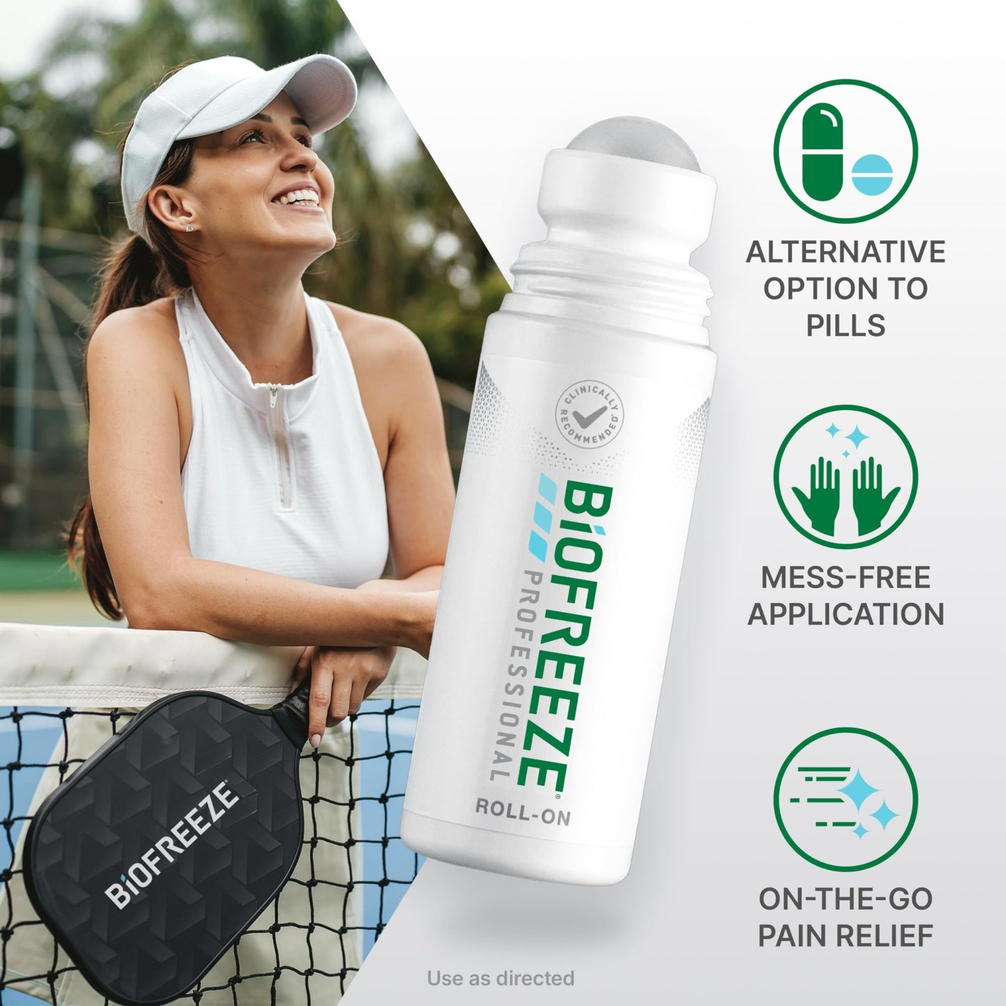 Biofreeze Professional Pain Relief Roll On, Travel Size Arthritis Discomfort Reliever, Fast Acting & Long Lasting Formula, Cooling Menthol Gel 3 Fl Oz (Pack of 3) - dailyvitalstore
