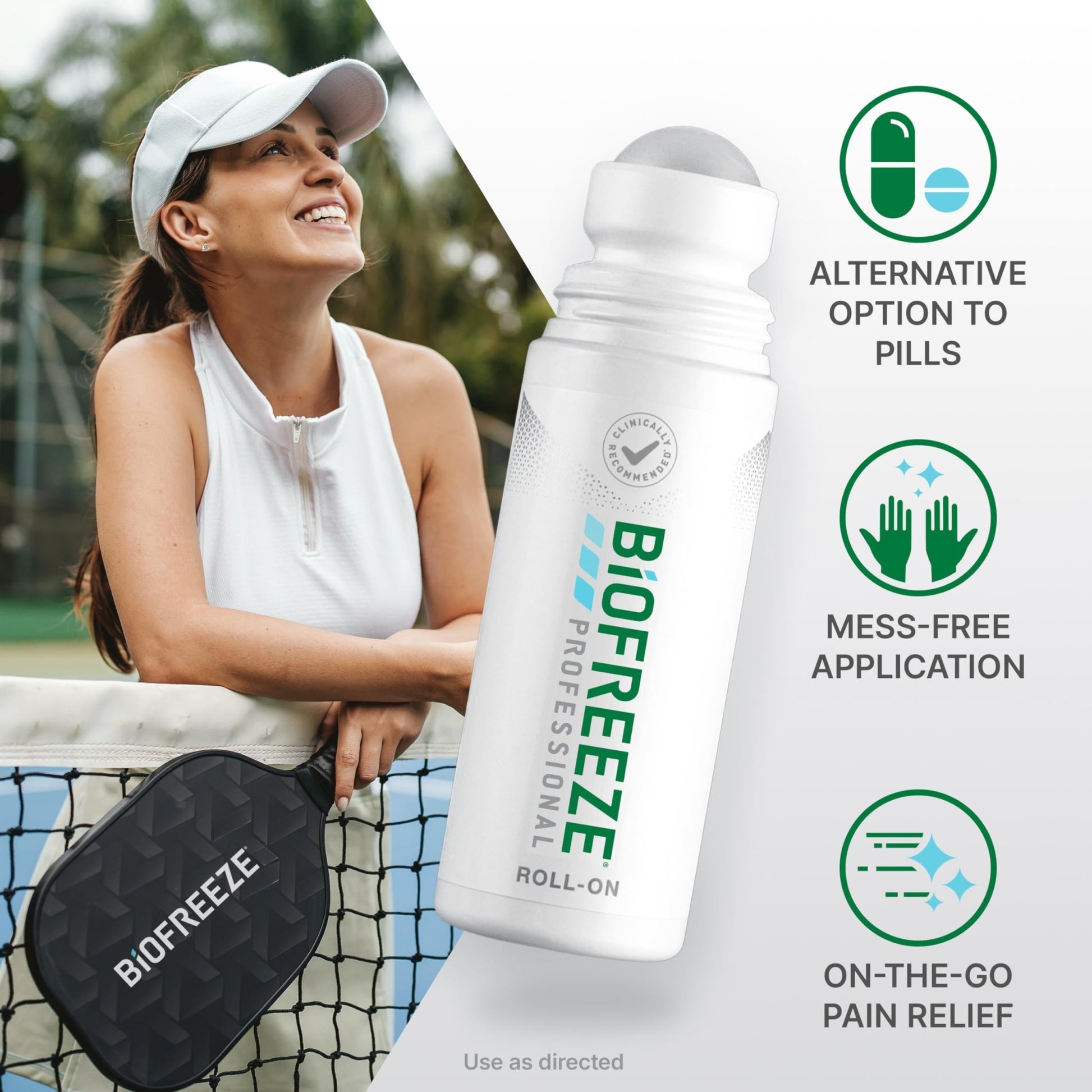 Biofreeze Professional Pain Relief Roll On, Travel Size Arthritis Discomfort Reliever, Fast Acting & Long Lasting Formula, Cooling Menthol Gel 3 Fl Oz (Pack of 3) - dailyvitalstore