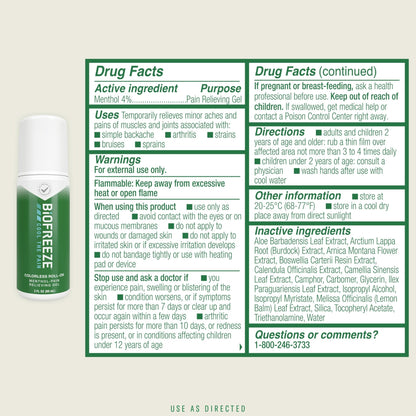 Biofreeze Roll-On Pain-Relieving Gel 3 FL OZ, Colorless (Pack Of 12) Topical Pain Reliever For Muscles And Joints From Arthritis, Backache, Strains, Bruises, & Sprains - dailyvitalstore