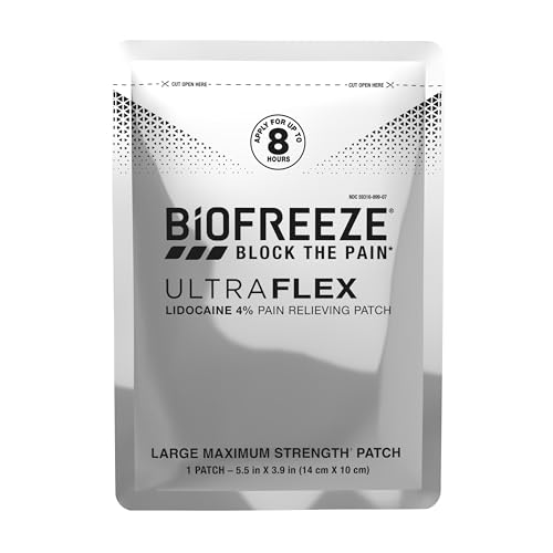 Biofreeze Ultraflex Maximum Strength 4% Lidocaine Patches, Non-Menthol, Flexible Pain Relief Patch for Lower Back, Lidocaine Patch for Neck, Knee, Shoulder, 4 Large Pain Patches - dailyvitalstore