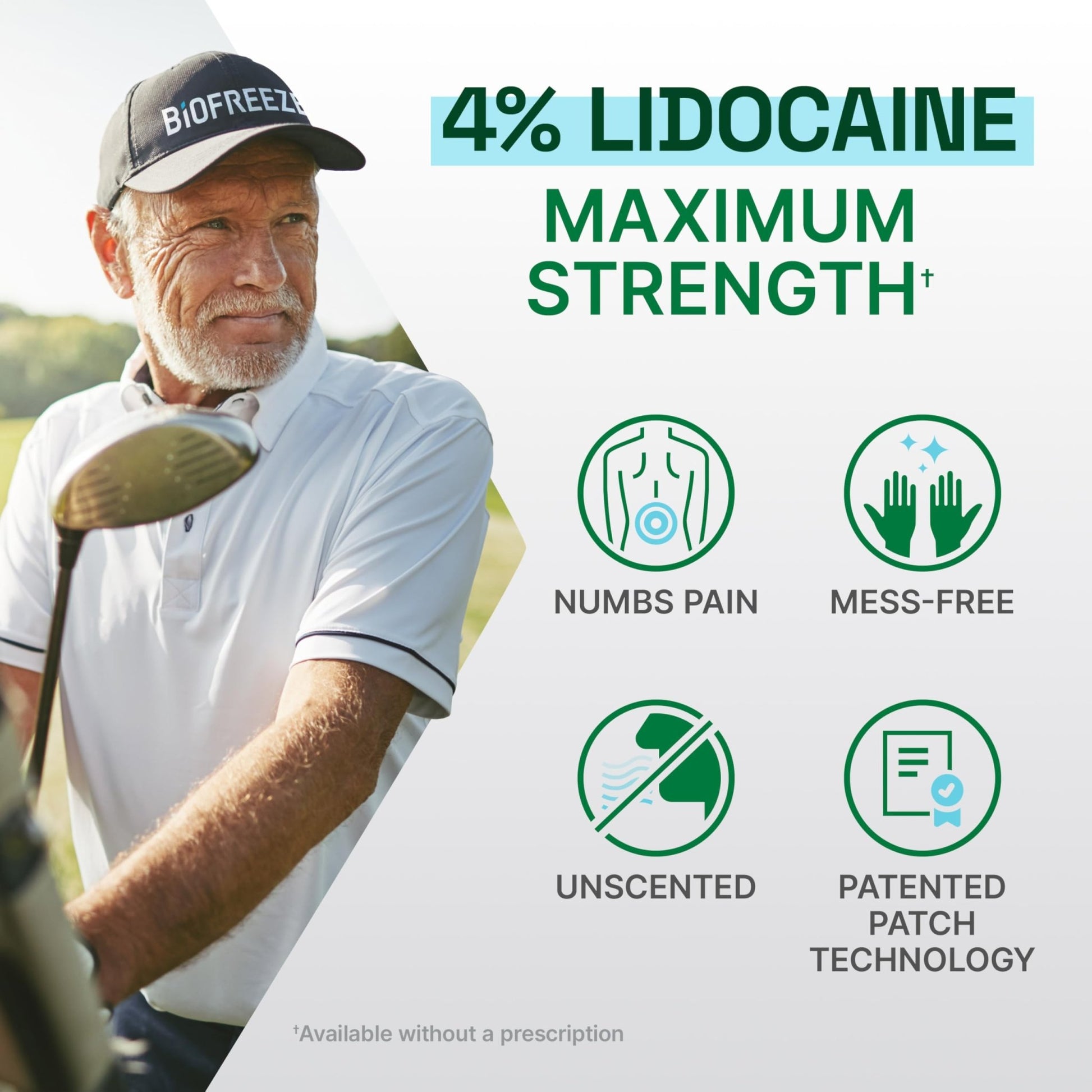 Biofreeze Ultraflex Maximum Strength 4% Lidocaine Patches, Non-Menthol, Flexible Pain Relief Patch for Lower Back, Lidocaine Patch for Neck, Knee, Shoulder, 4 Large Pain Patches - dailyvitalstore