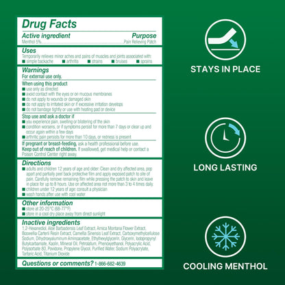 Biofreeze XL Pain Relief Patches, Menthol Pain Patches for Lower Back, Neck, Knee, & Shoulder, Comfortable & Flexible Fabric Stays in Place, 4 ct - dailyvitalstore