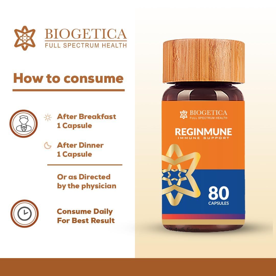 Biogetica Reginmune - Natural Immune Support Care Daily Boost Immune System Booster - 80 Capsules - dailyvitalstore