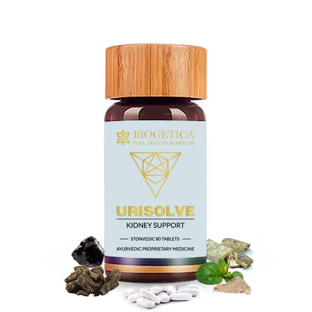 Biogetica Urisolve Kidney Care Herbal Supplement with Asparagus Racemosus & Terminalia Chebula for Optimal Urinary System Support - Non-GMO - 100% Vegan Ayurveda Supplement - 80 Tablets - dailyvitalstore
