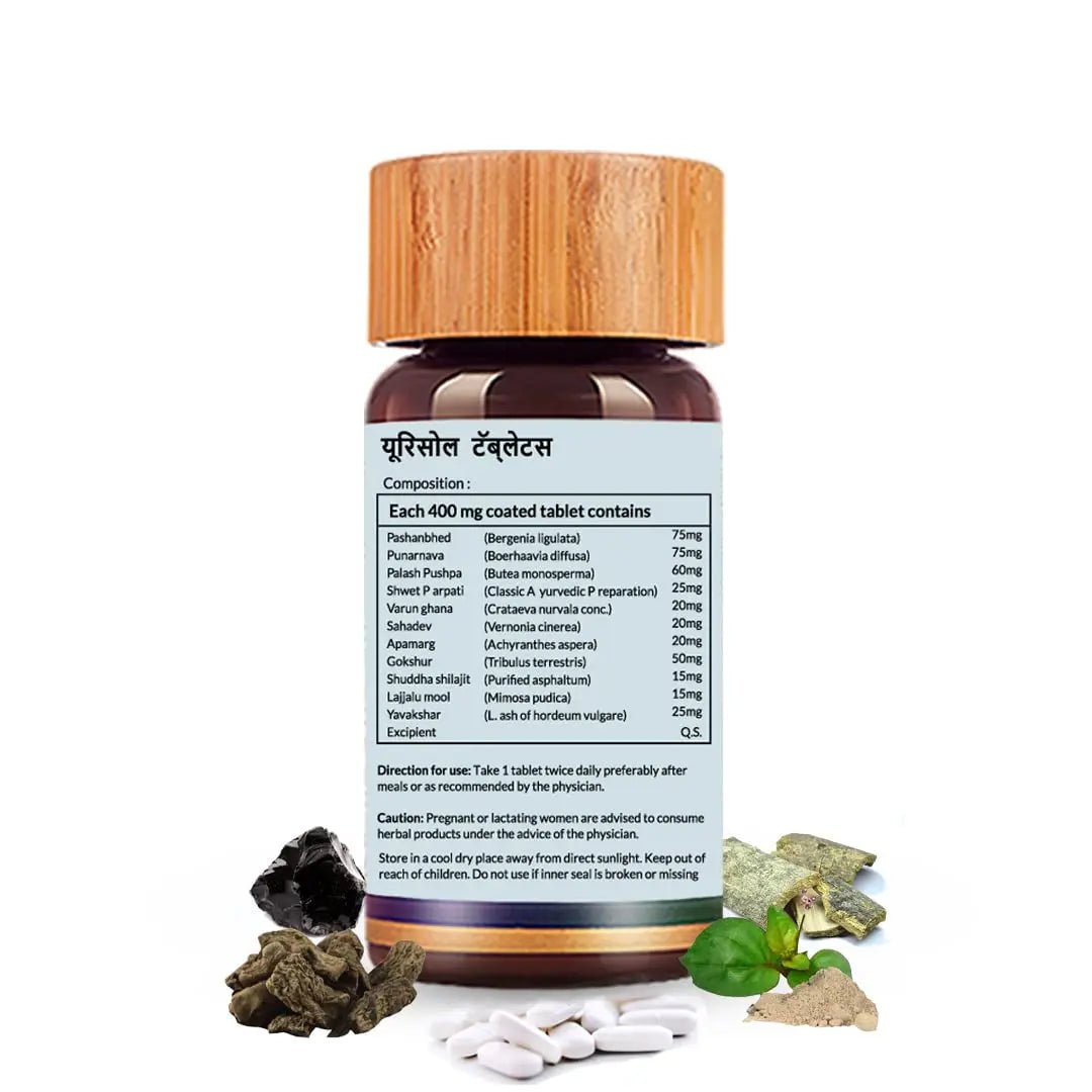 Biogetica Urisolve Kidney Care Herbal Supplement with Asparagus Racemosus & Terminalia Chebula for Optimal Urinary System Support - Non-GMO - 100% Vegan Ayurveda Supplement - 80 Tablets - dailyvitalstore