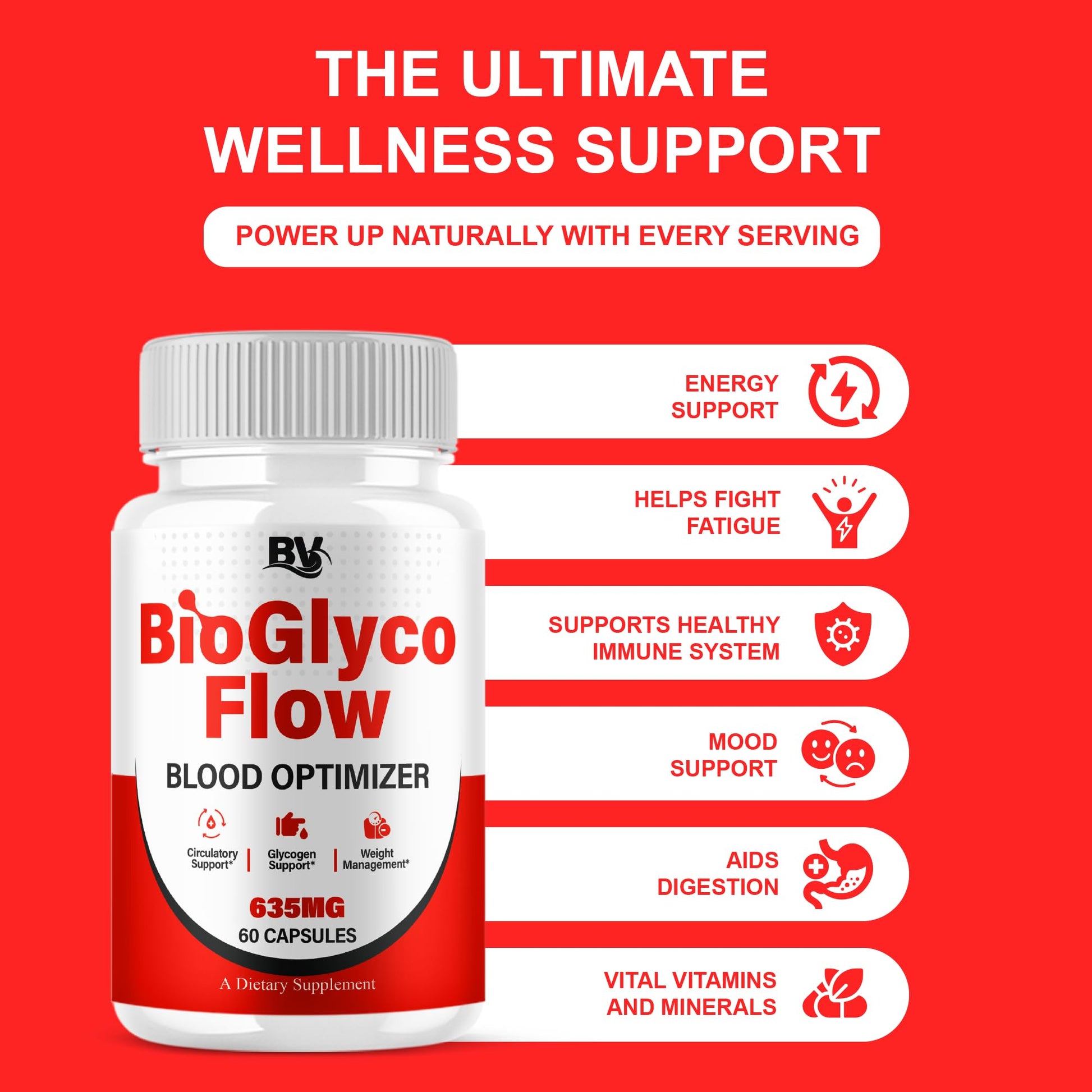 BioGlyco Flow Advanced Daily Multivitamin Health Support and All Natural Wellness Supplement Formula, BioGlyco Flow Premium Health and Wellness Support Formula Supplement (1 Pack - 60 Capsules) - dailyvitalstore