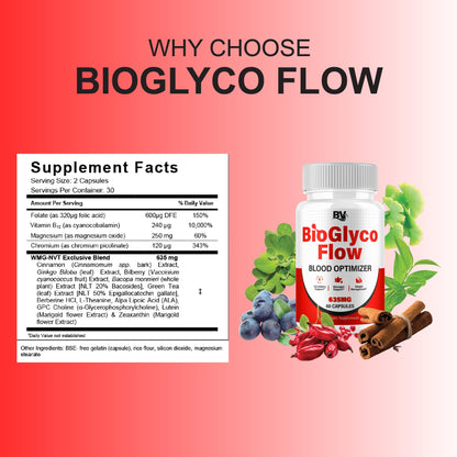 BioGlyco Flow Advanced Daily Multivitamin Health Support and All Natural Wellness Supplement Formula, BioGlyco Flow Premium Health and Wellness Support Formula Supplement (1 Pack - 60 Capsules) - dailyvitalstore
