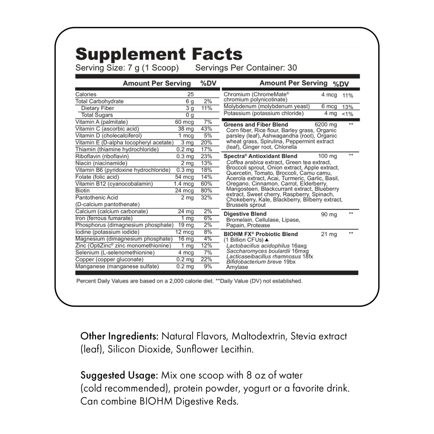 BIOHM Digestive Greens, Green Superfood Powder (7.4 Oz, 30 Servings) Immune & Gut Health Support with Antioxidants, Vitamins, Probiotics & Enzymes, Good Source of Fiber, Berry Flavor - dailyvitalstore