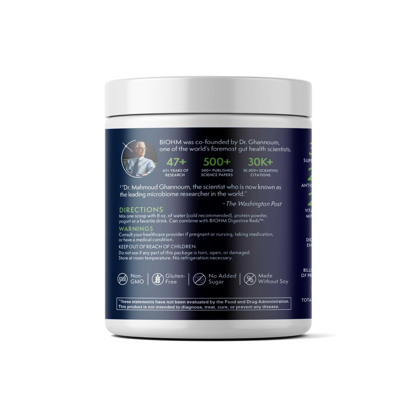BIOHM Digestive Greens, Green Superfood Powder (7.4 Oz, 30 Servings) Immune & Gut Health Support with Antioxidants, Vitamins, Probiotics & Enzymes, Good Source of Fiber, Berry Flavor - dailyvitalstore