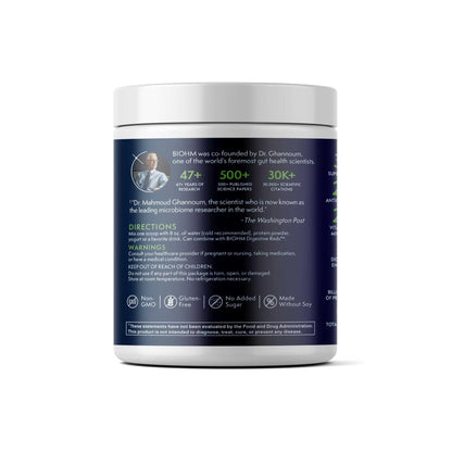 BIOHM Digestive Greens, Green Superfood Powder (7.4 Oz, 30 Servings) Immune & Gut Health Support with Antioxidants, Vitamins, Probiotics & Enzymes, Good Source of Fiber, Berry Flavor - dailyvitalstore