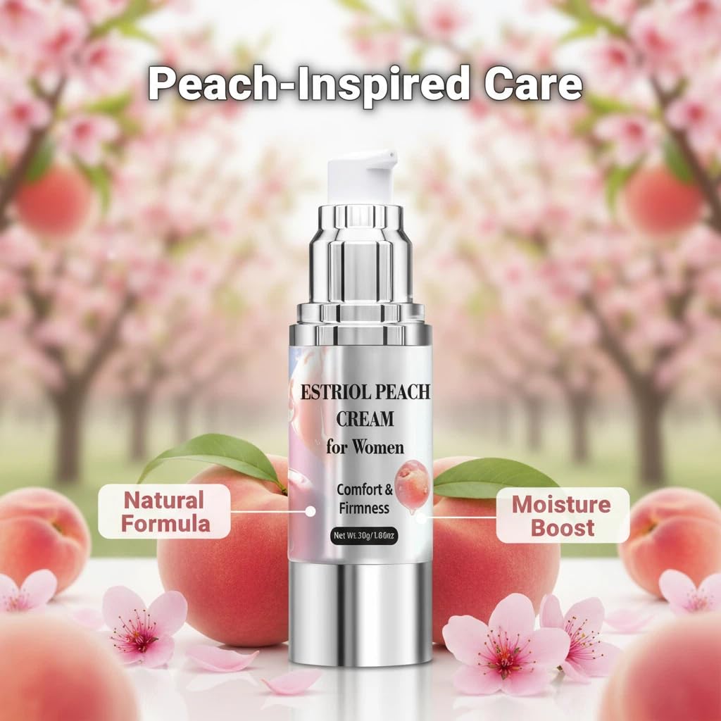 Bioidentical Estriol Cream for Women, Intimate Moisturizing Cream for Vaginal Dryness & Discomfort, Menopause Support (Peach Flavor) - dailyvitalstore
