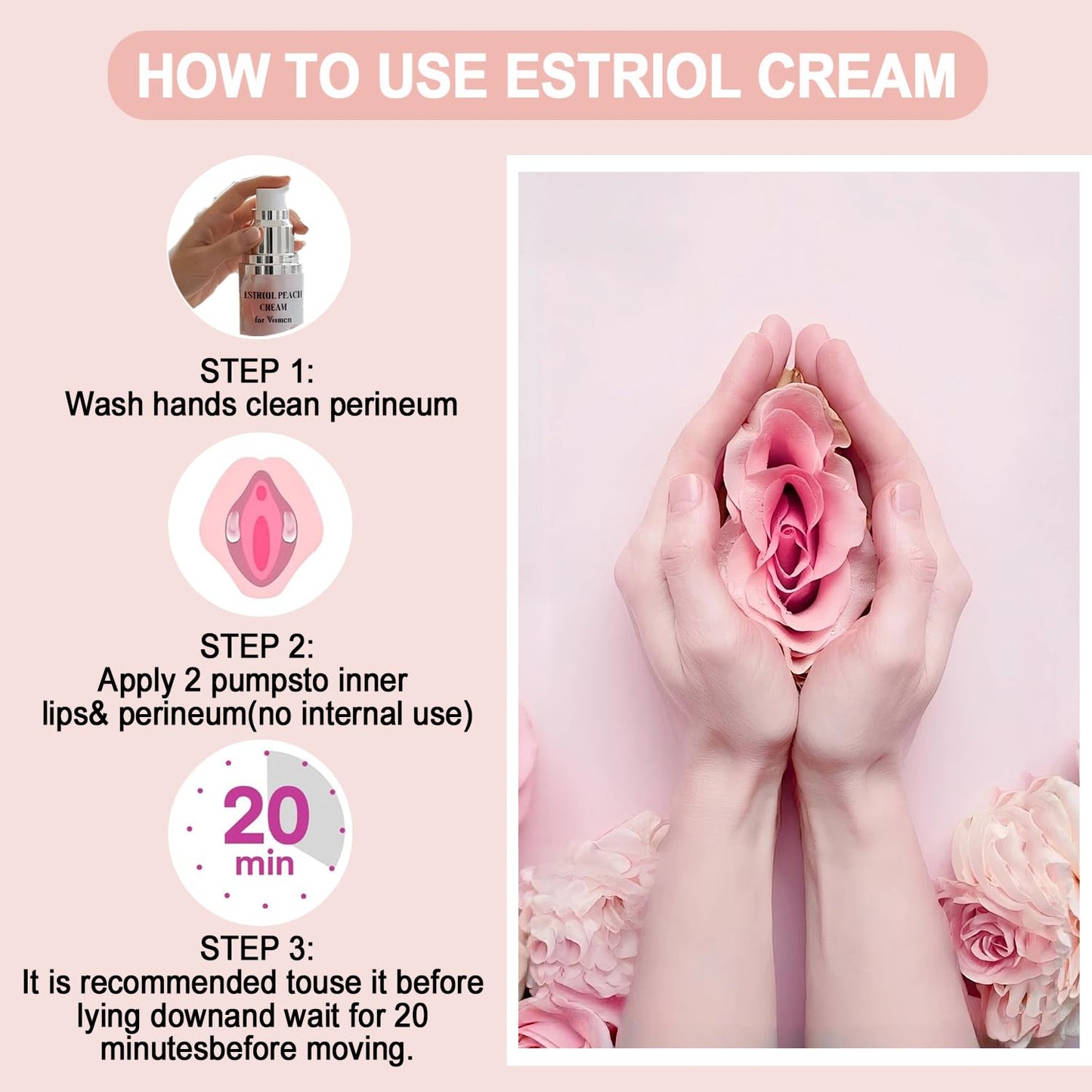 Bioidentical Estriol Cream for Women, Intimate Moisturizing Cream for Vaginal Dryness & Discomfort, Menopause Support (Peach Flavor) - dailyvitalstore