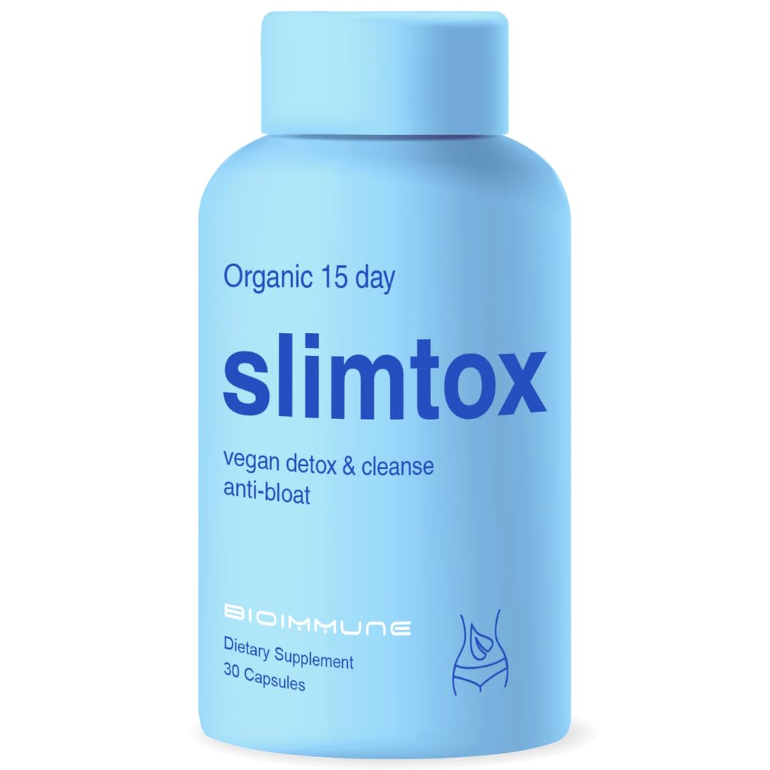 BioImmune Slimtox™ Organic 15 Day Colon Cleanse & Detox for Flat Stomach Less Bloat & LBS w/Probiotics - Constipation Relief - Flushes Toxins, Boosts Energy - dailyvitalstore