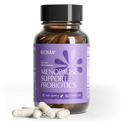 BIOMA Menopause Support Probiotics for Women - Hormone Free Hot Flash & Night Sweat Relief - Gut-Hormone Balance with Phytoestrogens, - dailyvitalstore