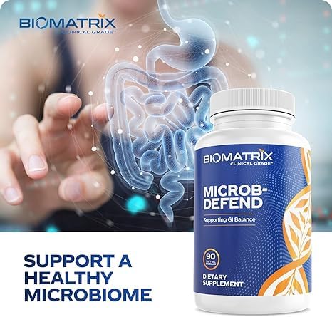 BioMatrix Biofilm Disruptor, GI Repair Digestive Supplement for Men and Women, Oil of Thyme, Oregano & Clove, Gut Microbiome & Intestinal Health Support | Microb-Defend (90 Softgels) - dailyvitalstore