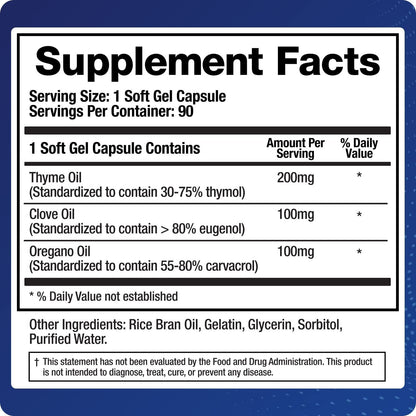 BioMatrix Biofilm Disruptor, GI Repair Digestive Supplement for Men and Women, Oil of Thyme, Oregano & Clove, Gut Microbiome & Intestinal Health Support | Microb-Defend (90 Softgels) - dailyvitalstore