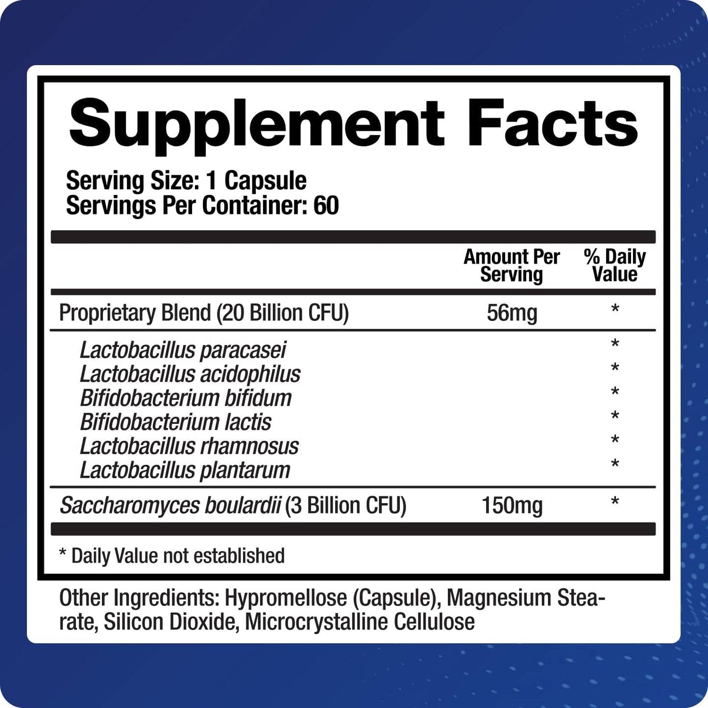 BioMatrix Saccharomyces boulardii Probiotic Supplement w/L. paracasei, L. rhamnosus, Bifidobacterium, Acidophilus – Prebiotic Complement – Temp-Stable, 30-60 Day Supply - dailyvitalstore
