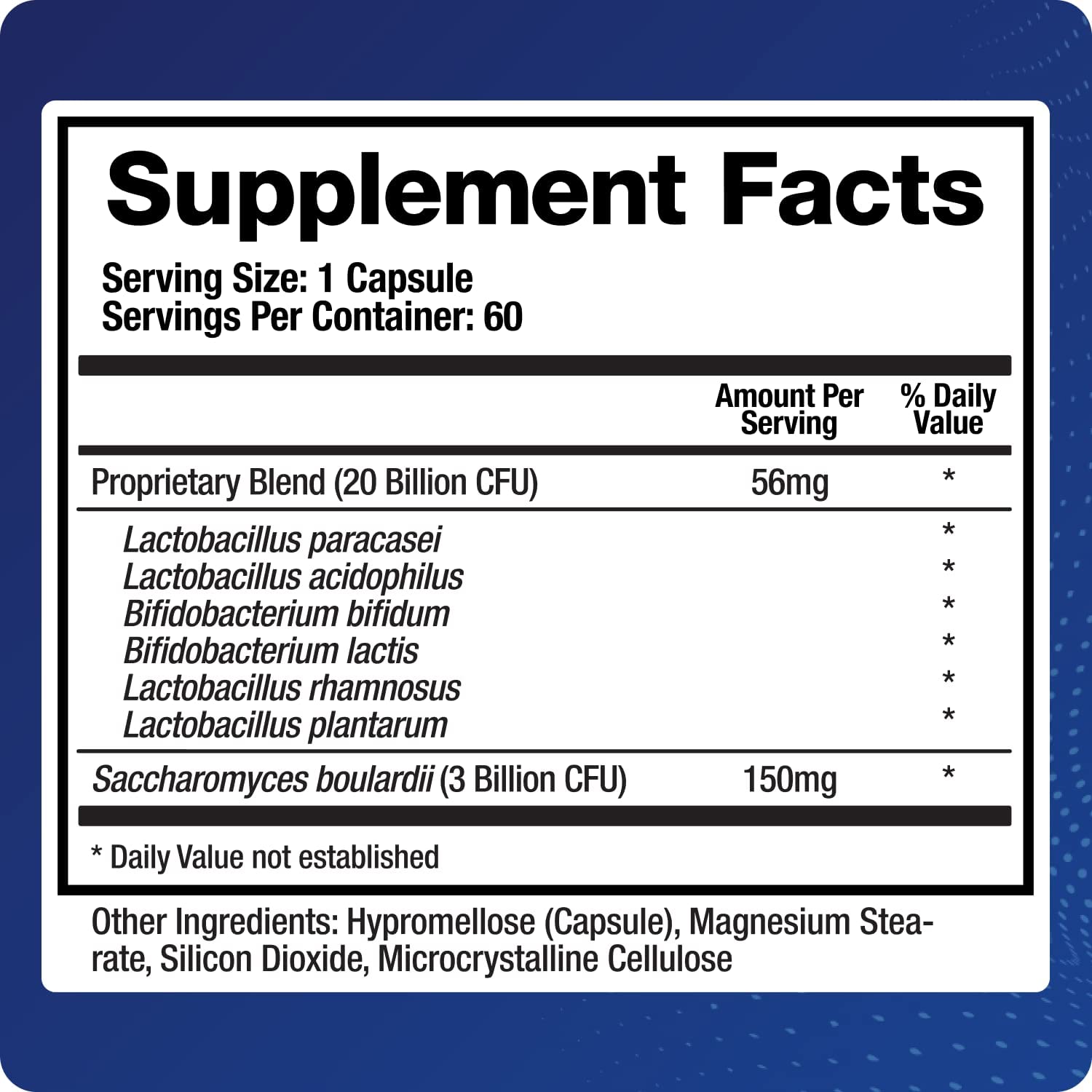 BioMatrix Saccharomyces boulardii Probiotic Supplement w/L. paracasei, L. rhamnosus, Bifidobacterium, Acidophilus – Prebiotic Complement – Temp-Stable, 30-60 Day Supply - dailyvitalstore