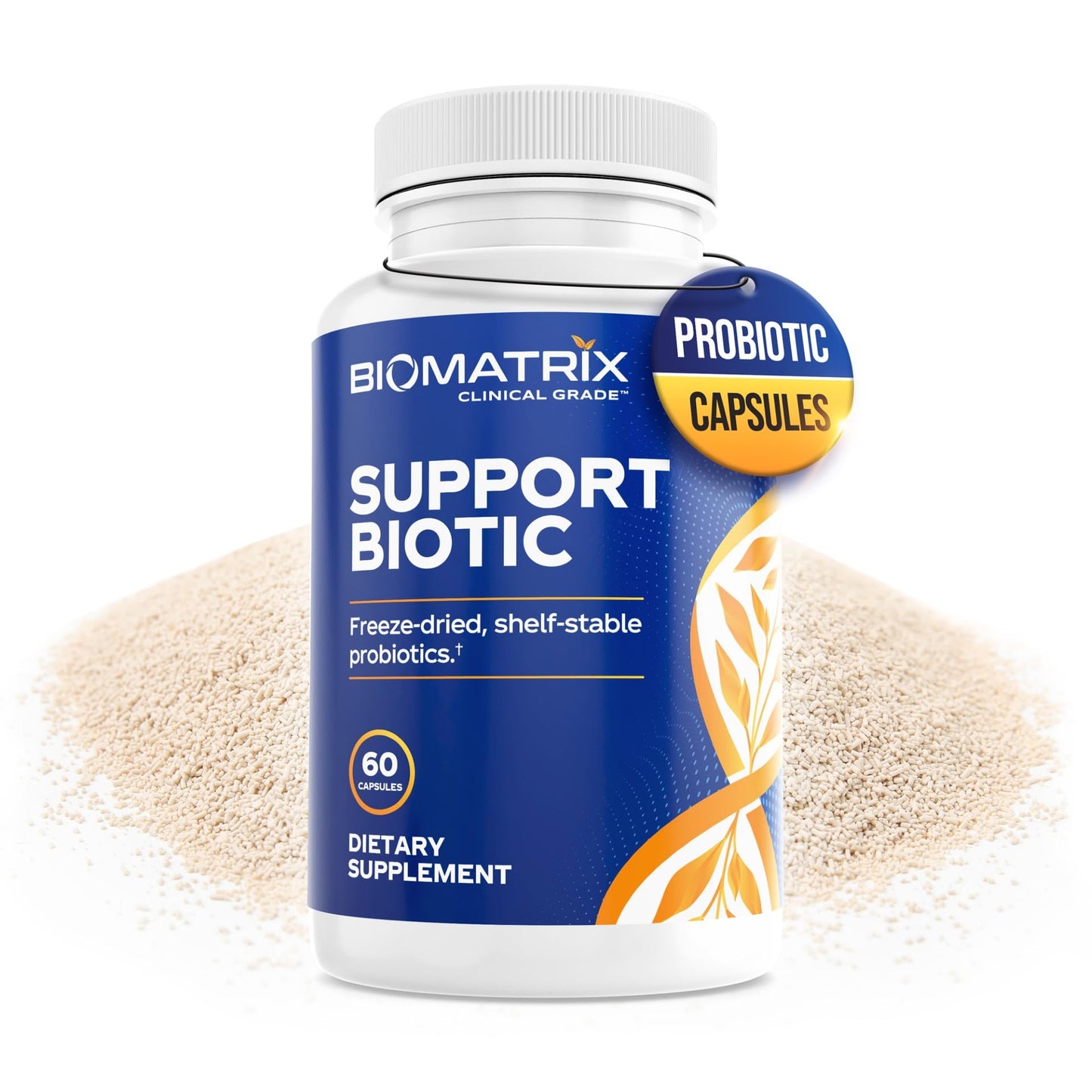 BioMatrix Saccharomyces boulardii Probiotic Supplement w/L. paracasei, L. rhamnosus, Bifidobacterium, Acidophilus – Prebiotic Complement – Temp-Stable, 30-60 Day Supply - dailyvitalstore