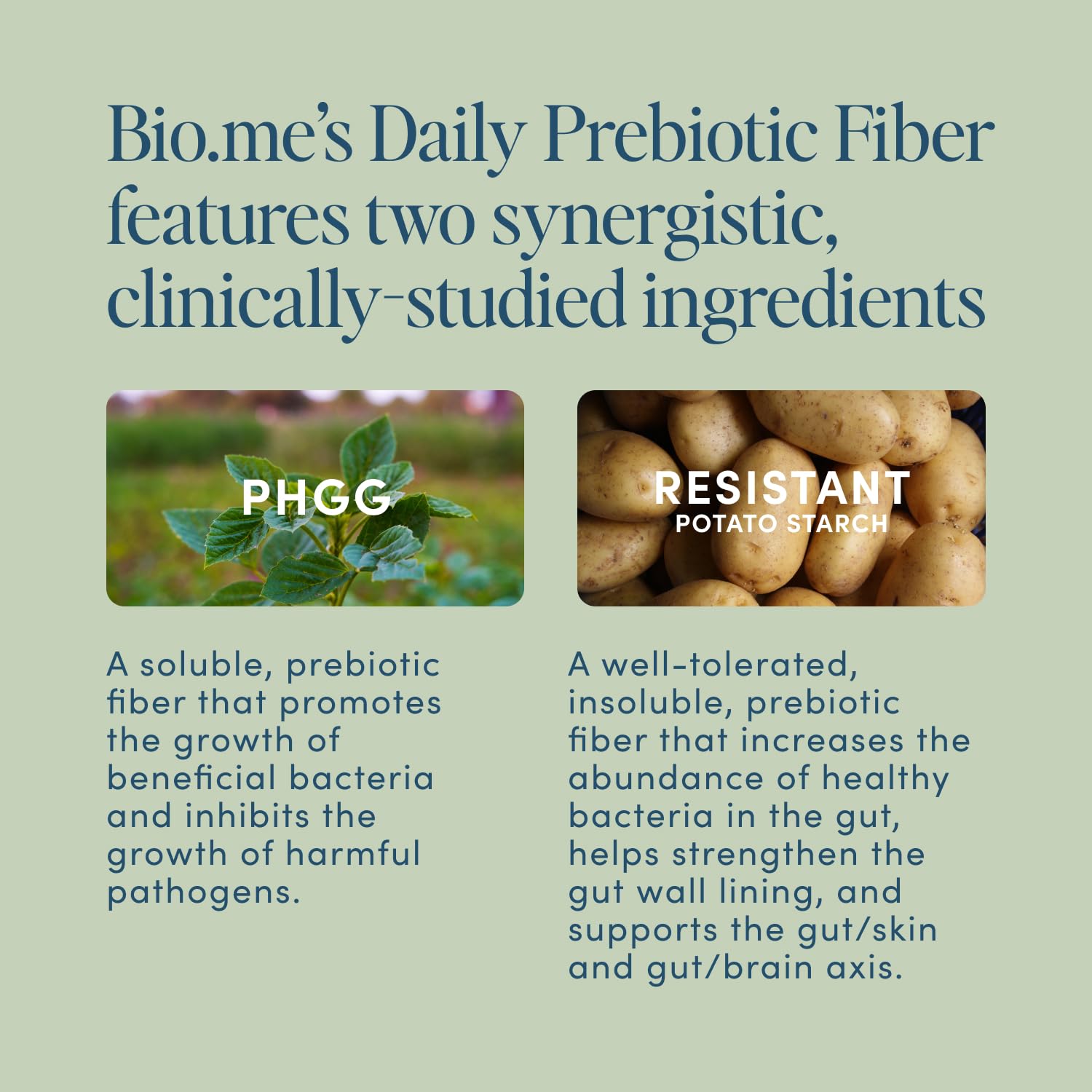 Bio.me Daily Prebiotic Fiber Powder Unflavored - 7g Per Serving - Soluble & Insoluble Fiber Supplement Powder for Women & Men - Digestive Health & Gut Health - dailyvitalstore
