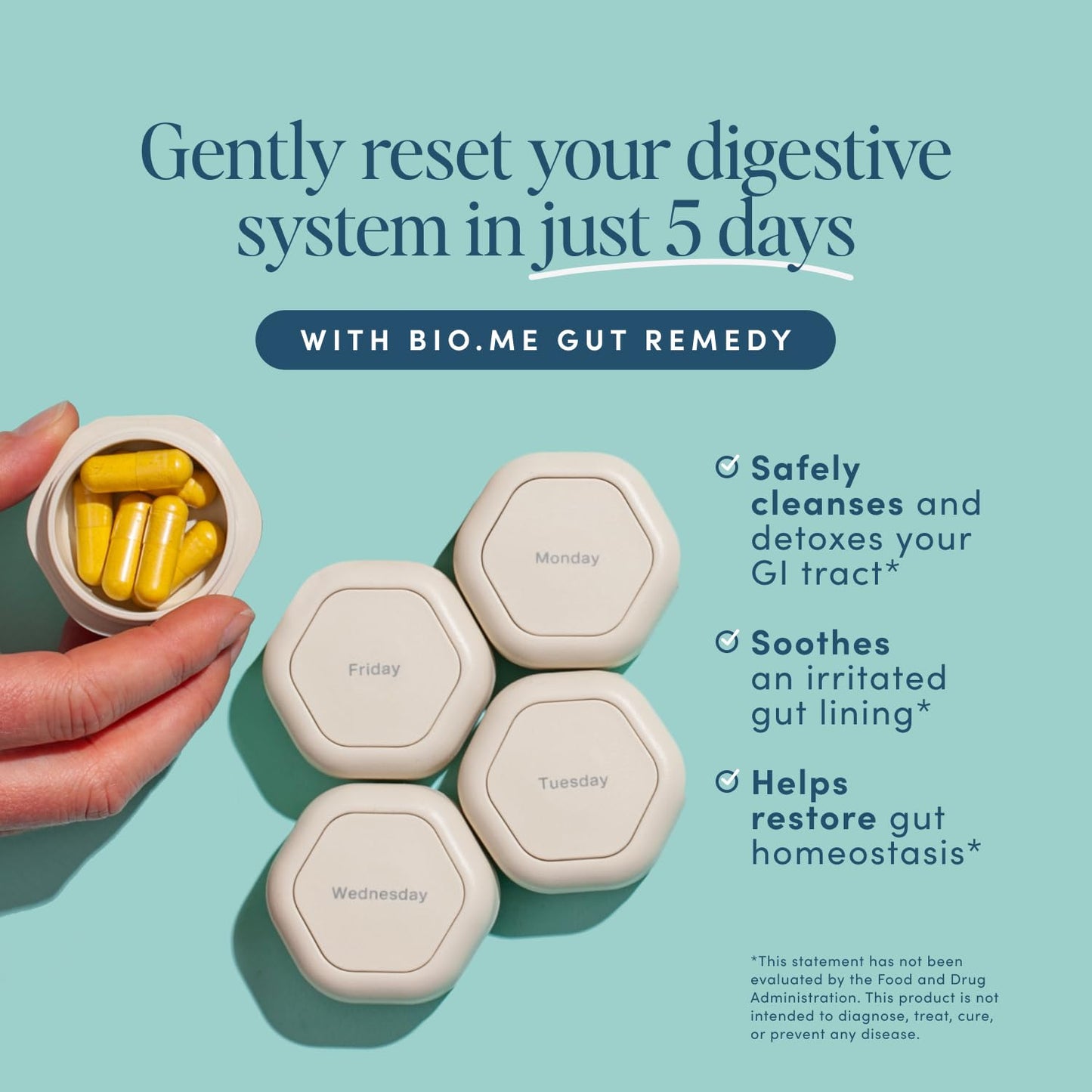 Biome Gut Remedy Capsules (5 Day Cleanse, 1 Round, 30 Capsules) Gut Reset with Magnesium Citrate, Berberine, Immunolin, L-Glutamine - Reset Digestive System - dailyvitalstore