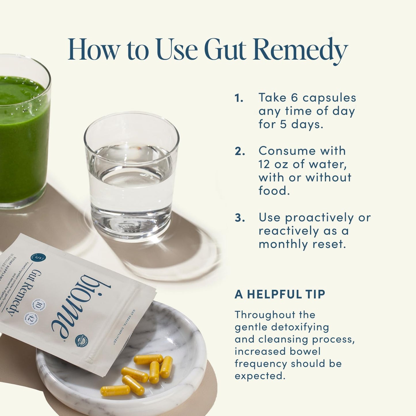 Biome Gut Remedy Capsules (5 Day Cleanse, 1 Round, 30 Capsules) Gut Reset with Magnesium Citrate, Berberine, Immunolin, L-Glutamine - Reset Digestive System - dailyvitalstore