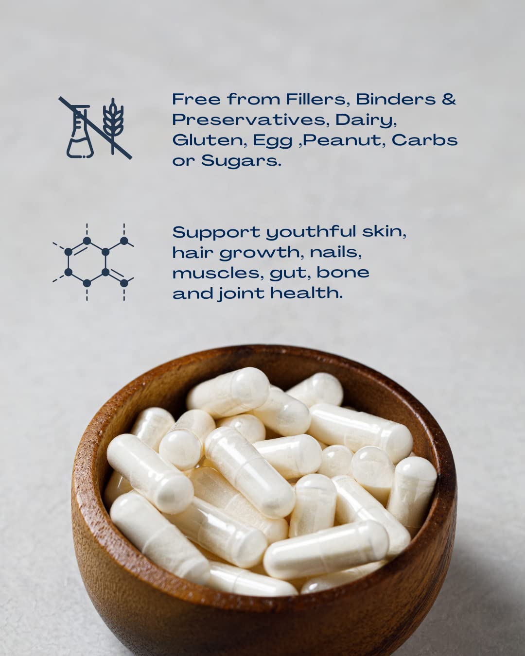 BioOptimal Collagen Peptides Capsules - Grass-Fed, Pasture-Raised Hydrolyzed Protein S]n-GMO, Zero Sugar Daily Pills for Men & Women (180 Capsules) - dailyvitalstore