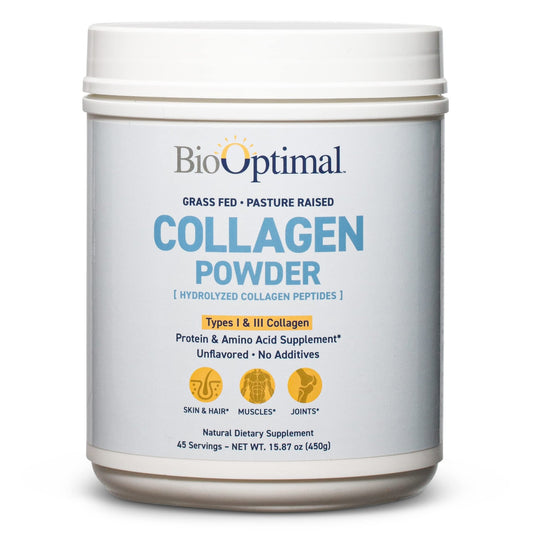 BioOptimal Collagen Peptides Powder - Grass-Fed, Pasture-Raised Hydrolyzed Protein Supplement for Skin, Hair, & Nails - Non-GMO, Zero Sugar Daily Supplement for Men & Women (45 Servings) - dailyvitalstore
