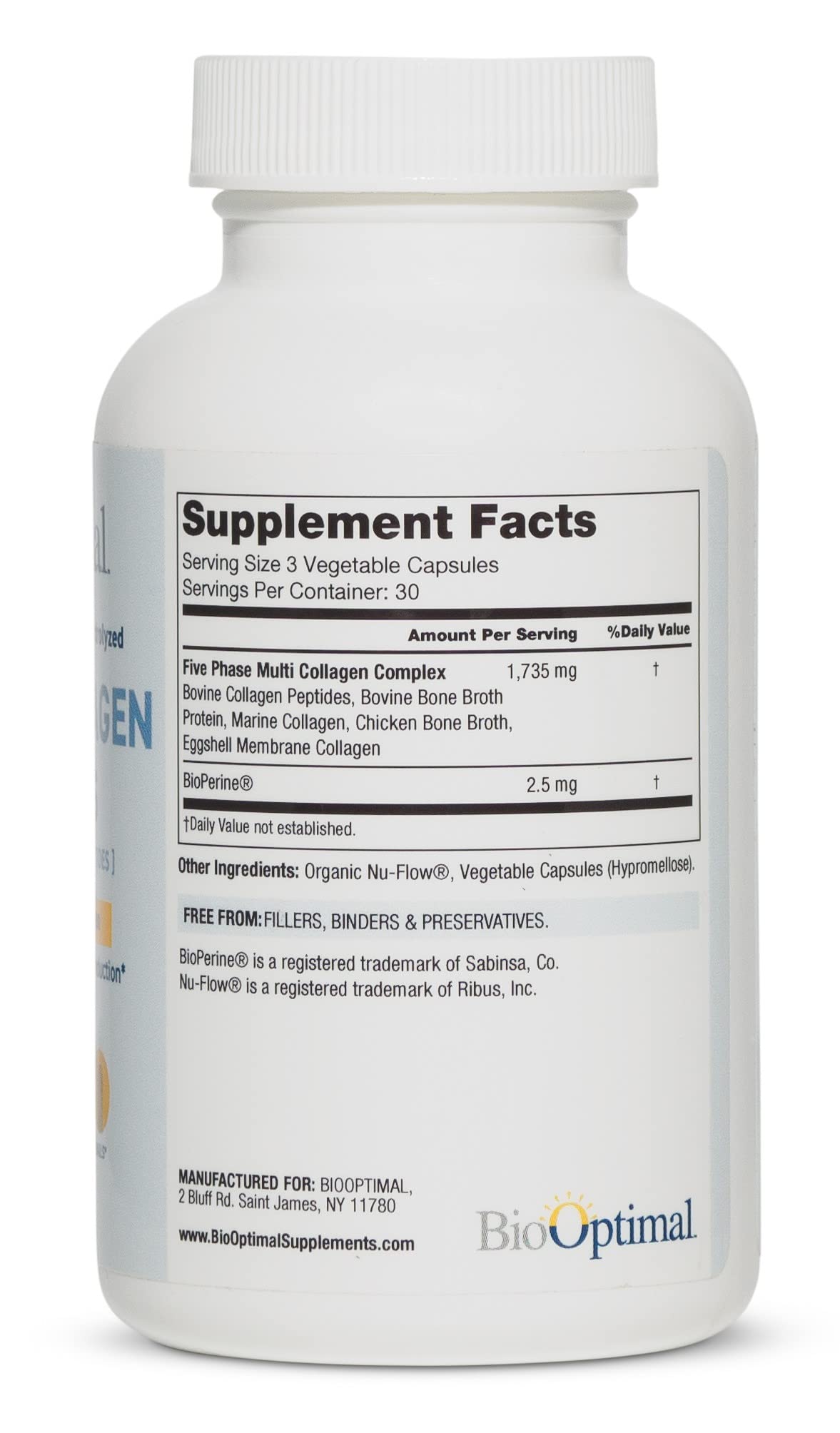 BioOptimal Multi-Collagen Supplement Capsules, Types I, II, III, V, & X Collagen, 90 Capsules - dailyvitalstore