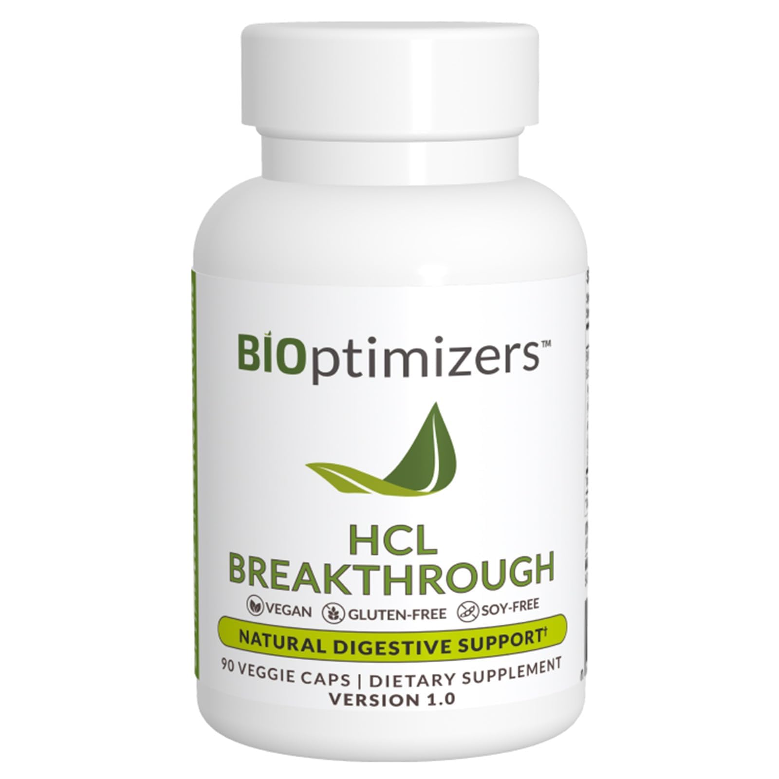BIOptimizers HCL Breakthrough - Betaine Hydrochloride Enzymes Supplement - Assists with Protein Breakdown and Absorption - Helps Gas and Heartburn Relief - dailyvitalstore